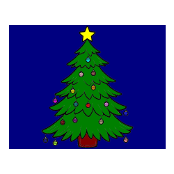 Pobarvana pobarvanka - Pobarvanka božične jelke z božično zvezdico in bunkicami