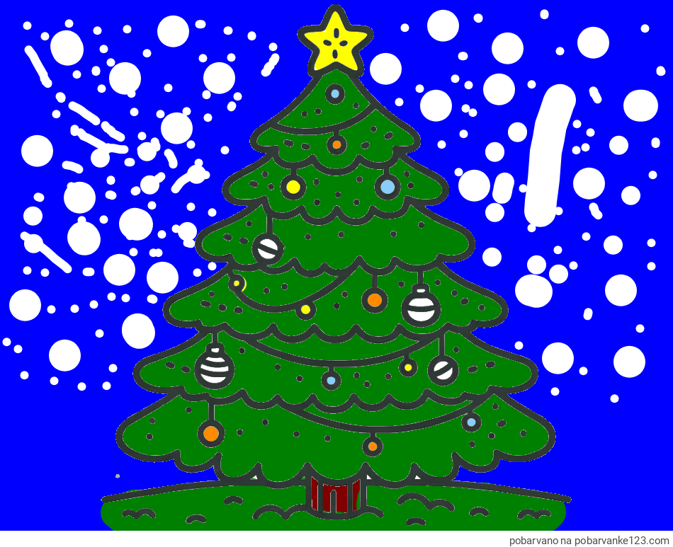 POBARVANA POBARVANKA - Pobarvanka božičnega drevesa