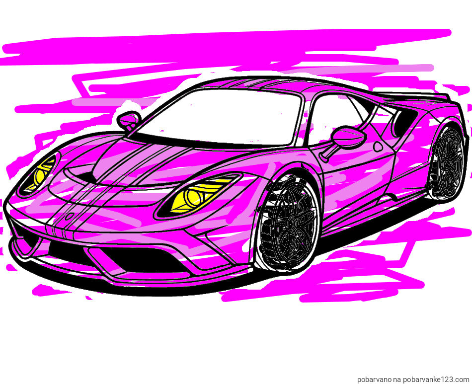 POBARVANA POBARVANKA - Pobarvanka čudovitega športnega avtomobila