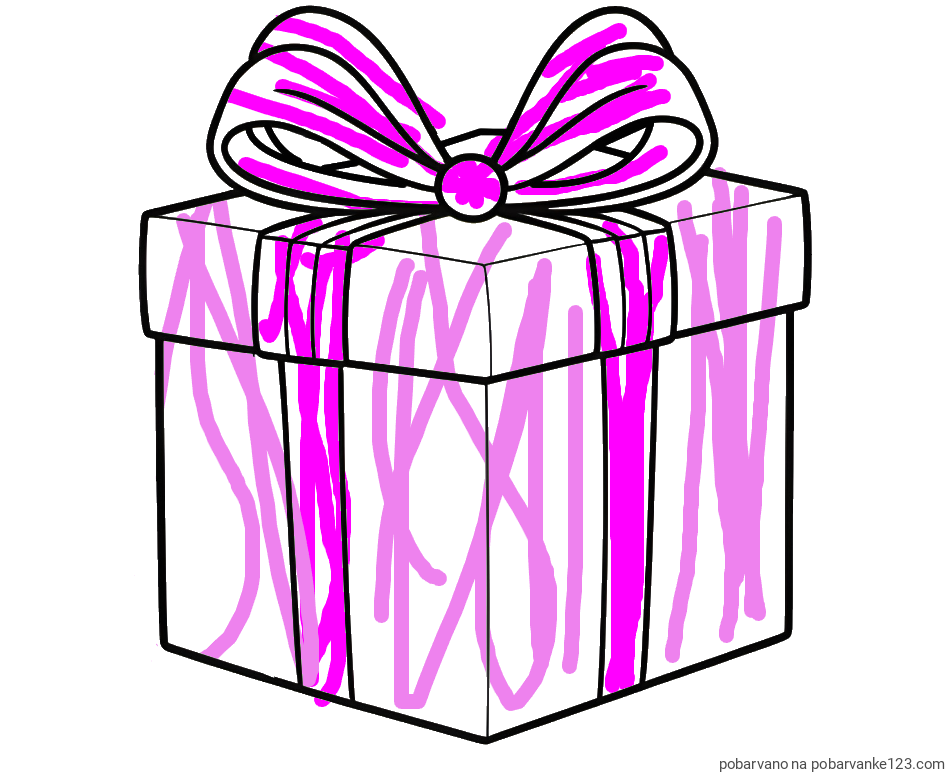 POBARVANA POBARVANKA - Pobarvanka darila s pentljo