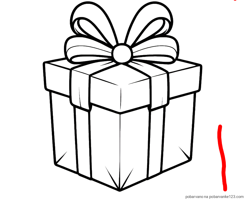 POBARVANA POBARVANKA - Pobarvanka darilne škatle s pentljo