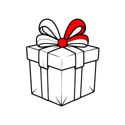 Pobarvana pobarvanka - Pobarvanka darilne škatle s pentljo