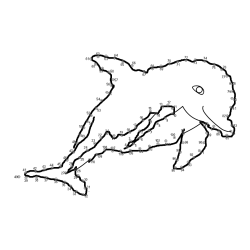 Pobarvana pobarvanka - Pobarvanka delfina - poveži številke