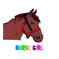Pobarvana pobarvanka - Pobarvanka imena HORSE GIRL in konjska glava