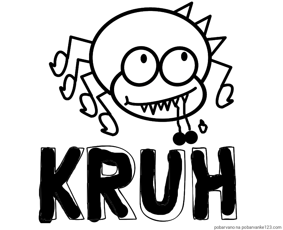POBARVANA POBARVANKA - Pobarvanka imena KRUH in pobarvanka smešnega pajka