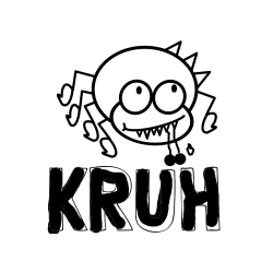 Pobarvana pobarvanka - Pobarvanka imena KRUH in pobarvanka smešnega pajka