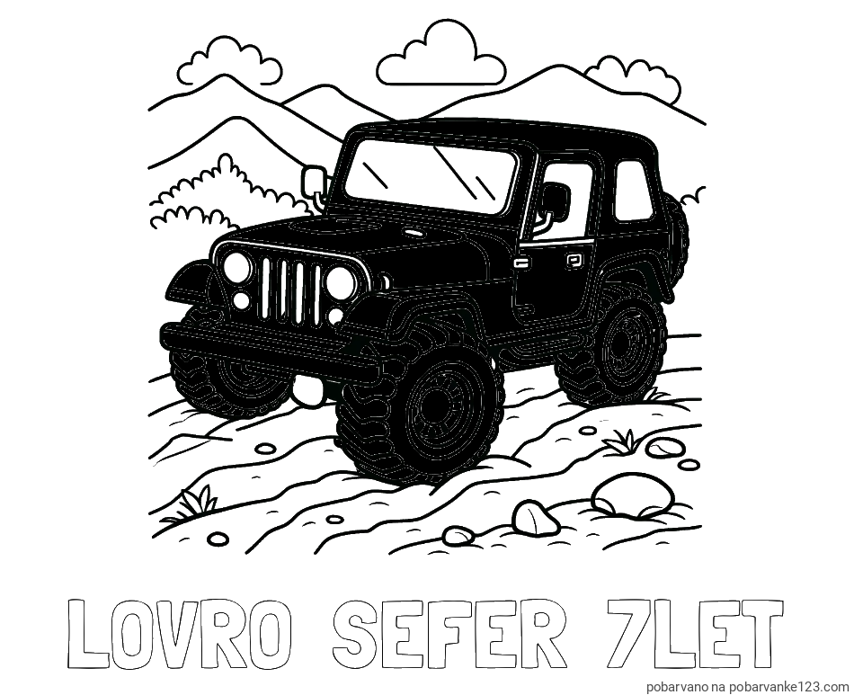 POBARVANA POBARVANKA - Pobarvanka imena LOVRO  ŠEFER  7LET in pobarvanka džipa na terenu