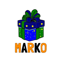 Pobarvana pobarvanka - Pobarvanka imena MARKO in pobarvanka božičnega darila
