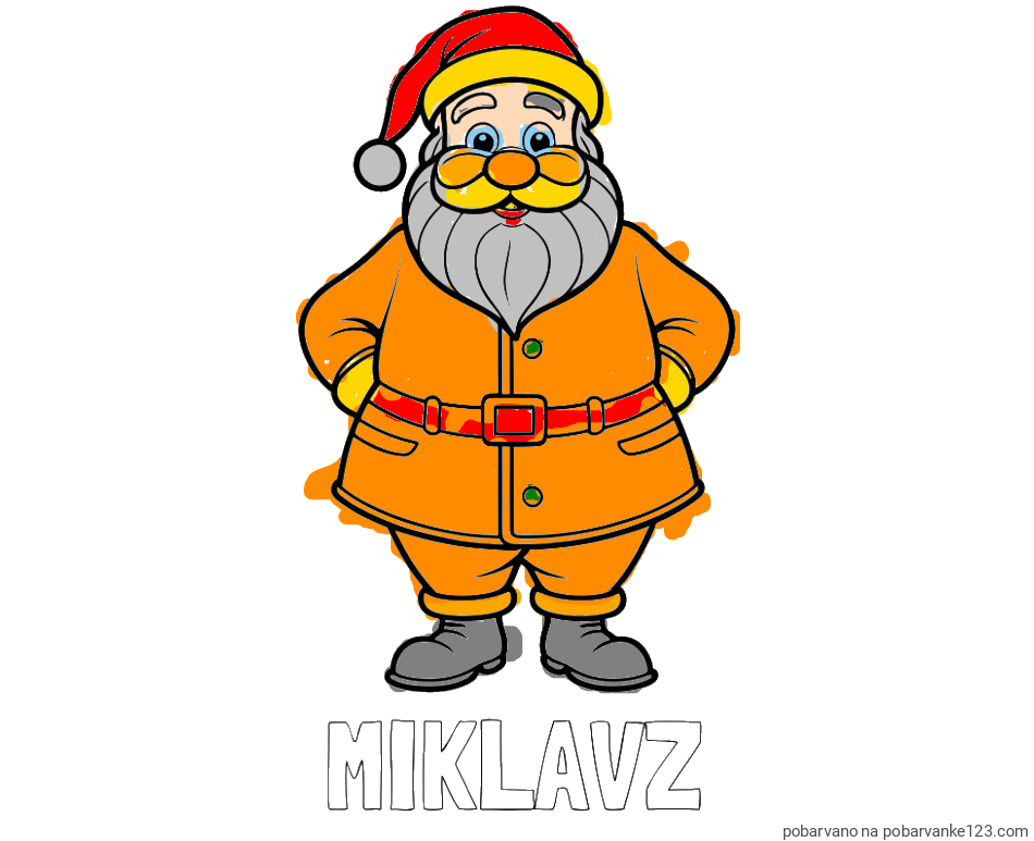POBARVANA POBARVANKA - Pobarvanka imena MIKLAVZ in pobarvanka stoječega Božička