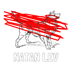 Pobarvana pobarvanka - Pobarvanka imena NATAN LEV in pobarvanka prikupnega in prijaznega kužka