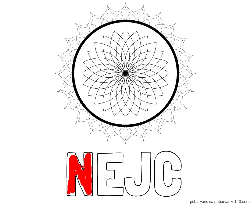 POBARVANA POBARVANKA - Pobarvanka imena NEJC in pobarvanka mandale 2