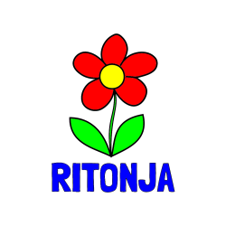 Pobarvana pobarvanka - Pobarvanka imena RITONJA in otroška pobarvanka rože