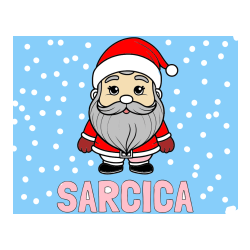 Pobarvana pobarvanka - Pobarvanka imena SARČICA in otroška pobarvanka ljubkega Božička