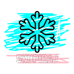 Pobarvana pobarvanka - Pobarvanka imena SKUPIRAJ in pobarvanka enostavne snežinke