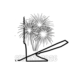 Pobarvana pobarvanka - Pobarvanka imena SREČNO 2026 in lepa pobarvanka ognjemeta