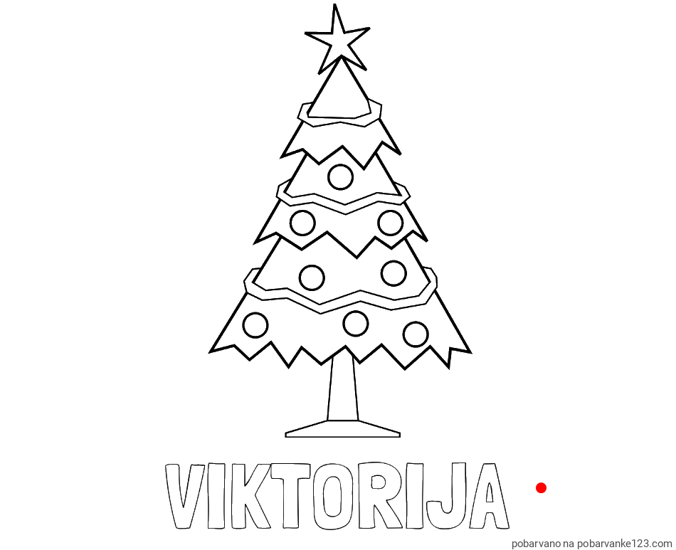 POBARVANA POBARVANKA - Pobarvanka imena VIKTORIJA in pobarvanka božične smrečice