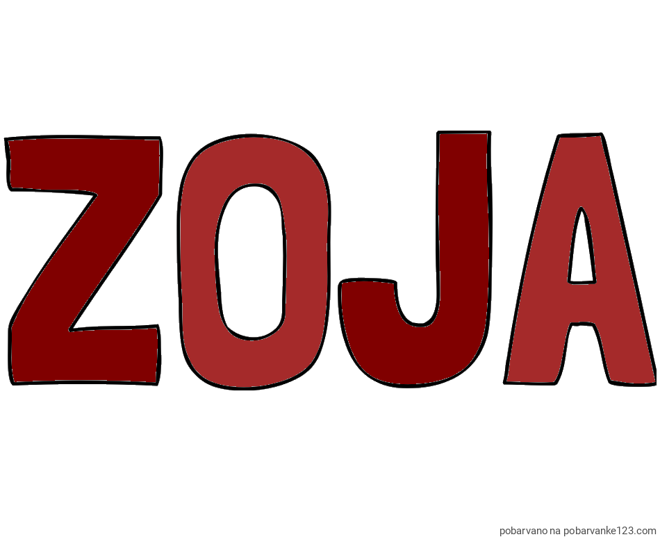 POBARVANA POBARVANKA - Pobarvanka imena ZOJA
