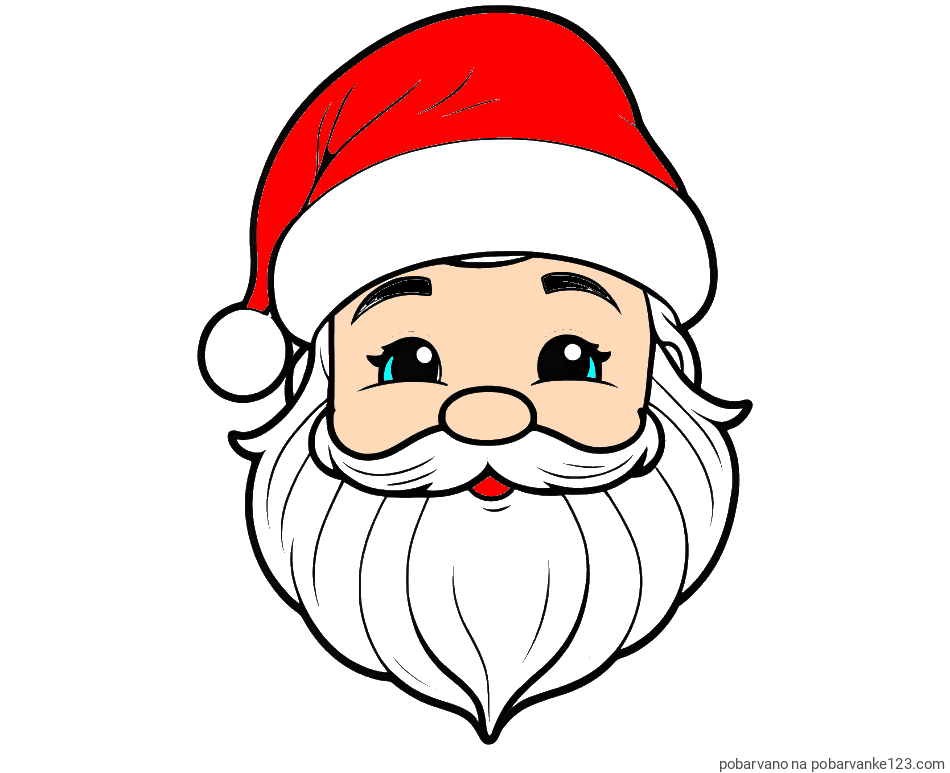 POBARVANA POBARVANKA - Pobarvanka ljubke božičkove glave