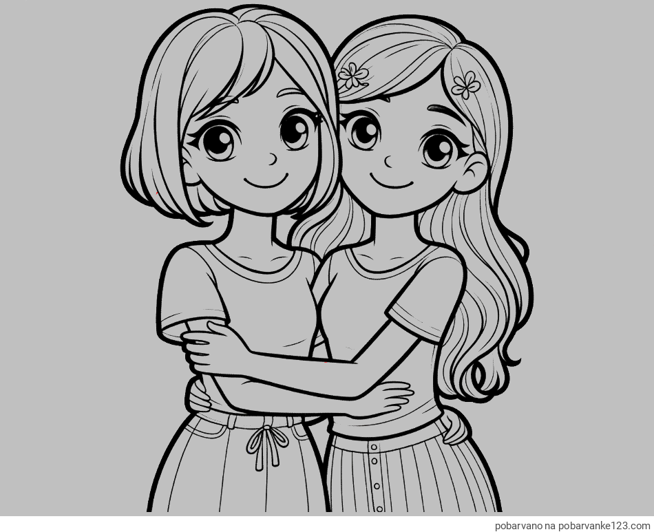 POBARVANA POBARVANKA - Pobarvanka ljubkih prijateljic