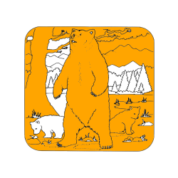 Pobarvana pobarvanka - Pobarvanka medvedke z mladičema