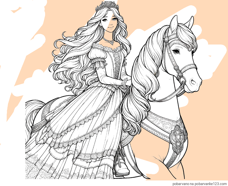 POBARVANA POBARVANKA - Pobarvanka nasmejana princese na konju