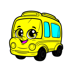 Pobarvana pobarvanka - Pobarvanka nasmejanega avtobusa