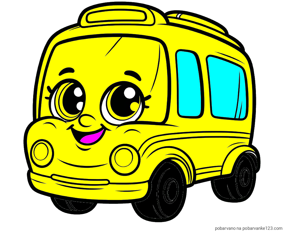 POBARVANA POBARVANKA - Pobarvanka nasmejanega avtobusa