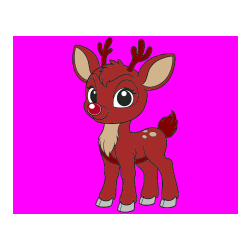 Pobarvana pobarvanka - Pobarvanka nasmejanega jelenčka Rudolfa