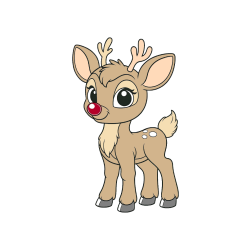 Pobarvana pobarvanka - Pobarvanka nasmejanega jelenčka Rudolfa