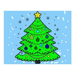 Pobarvana pobarvanka - Pobarvanka novoletne jelke