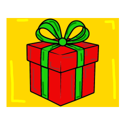 Pobarvana pobarvanka - Pobarvanka preprostega darila