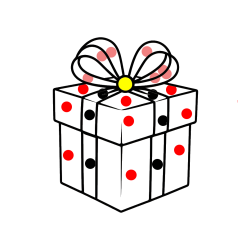 Pobarvana pobarvanka - Pobarvanka preprostega darila