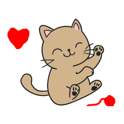 Pobarvana pobarvanka - Pobarvanka razigranega mucka