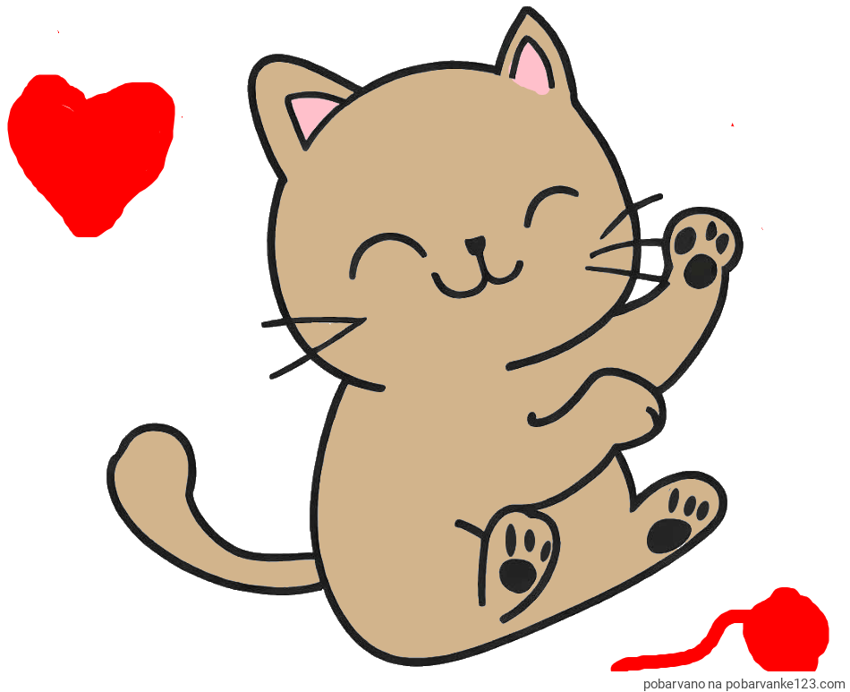 POBARVANA POBARVANKA - Pobarvanka razigranega mucka