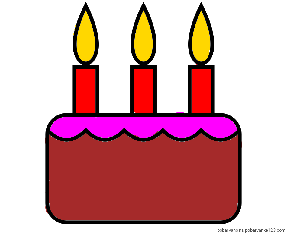 POBARVANA POBARVANKA - Pobarvanka rojstnodnevne torte za 3. rojstni dan