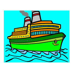 Pobarvana pobarvanka - Pobarvanka velike potniške ladje