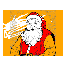 Pobarvana pobarvanka - Realistična pobarvanka božička obdanega s smrekovimi vejami