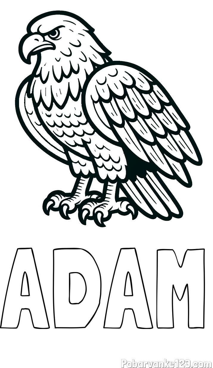 Pobarvanka imena ADAM in pobarvanka orla