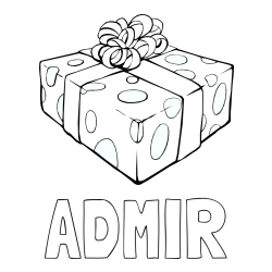 Online izdelana pobarvanka - Pobarvanka imena ADMIR in božično darilo
