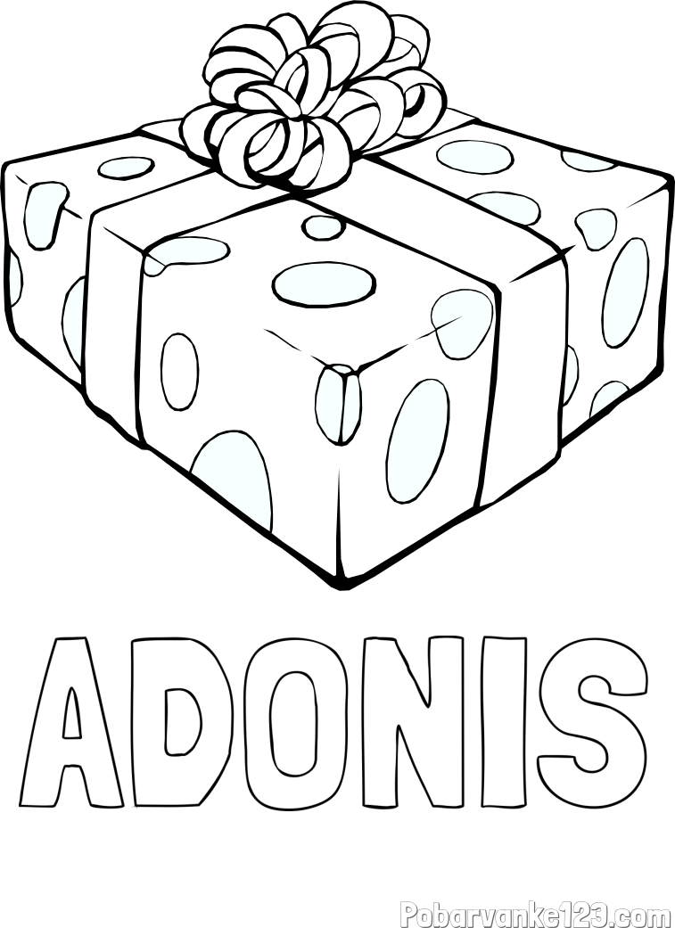 Pobarvanka imena ADONIS in božično darilo
