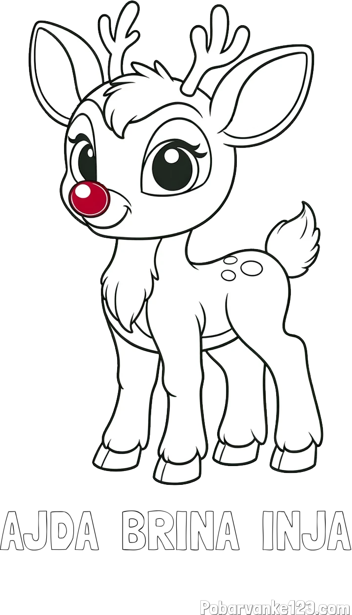 Pobarvanka imena AJDA  BRINA  INJA in pobarvanka nasmejanega jelenčka Rudolfa