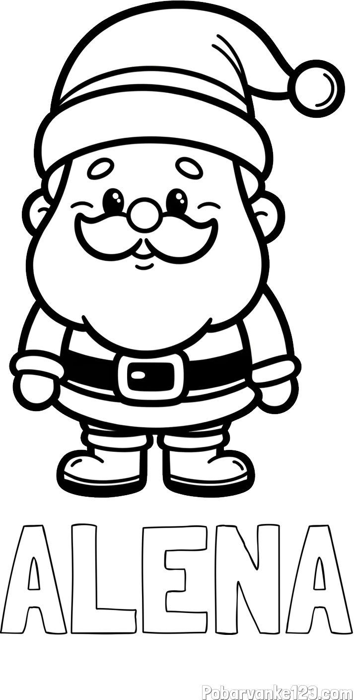 Pobarvanka imena ALENA in otroška pobarvanka Božička