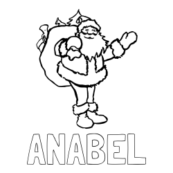 Online izdelana pobarvanka - Pobarvanka imena ANABEL in preprosta pobarvanka Božička z darili