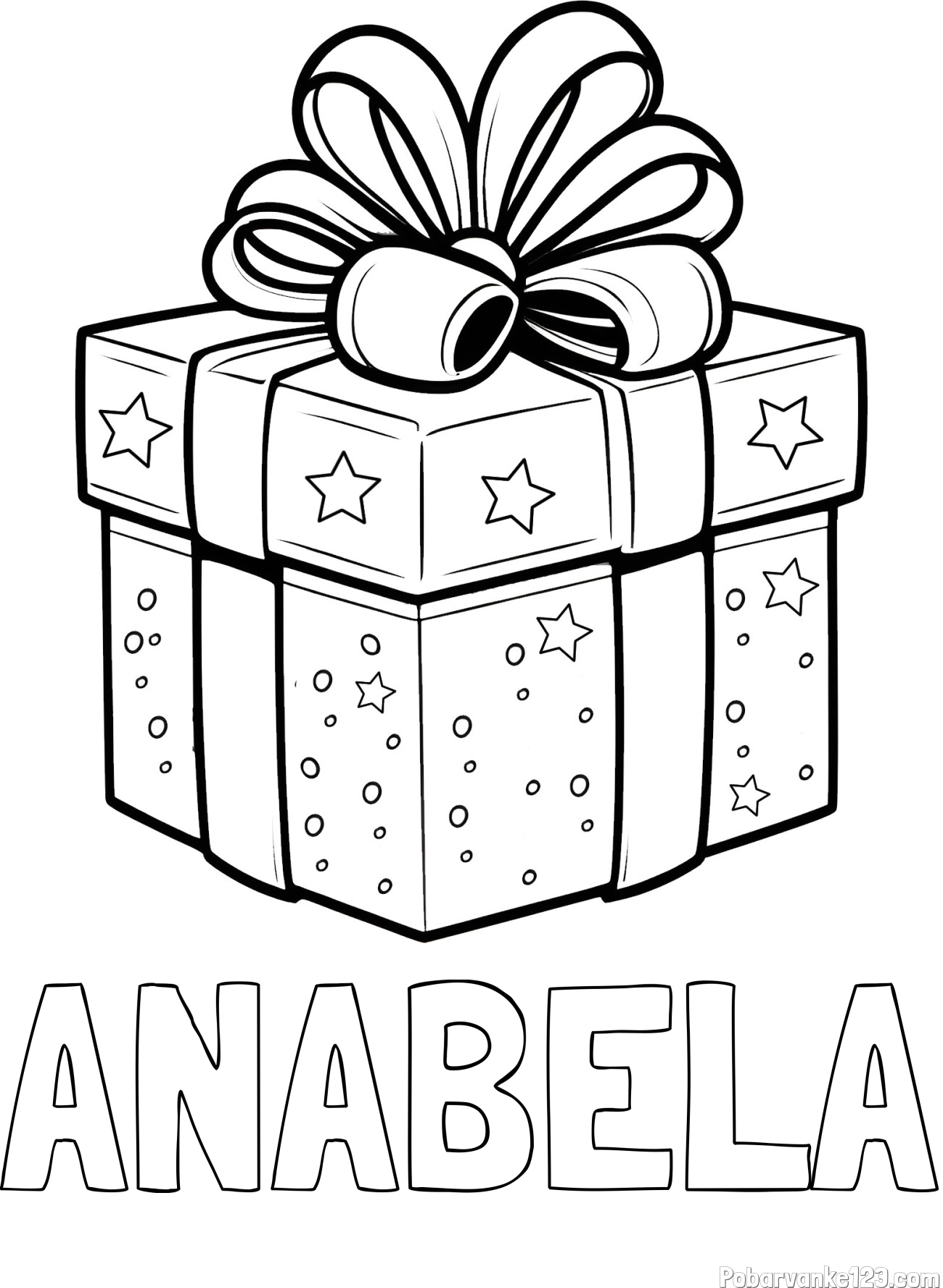 Pobarvanka imena ANABELA in pobarvanka božičnega darila