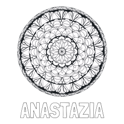 Online izdelana pobarvanka - Pobarvanka imena ANASTAZIA in mandale 4