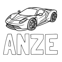 Pobarvanka imena ANŽE in pobarvanka dirkalnega avtomobila