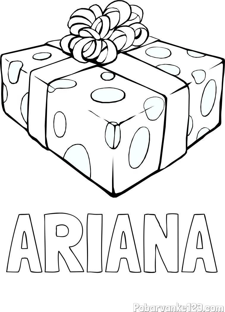 Pobarvanka imena ARIANA in božično darilo