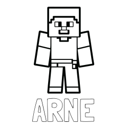 Online izdelana pobarvanka - Pobarvanka imena ARNE in pobarvanka Minecraft figurice