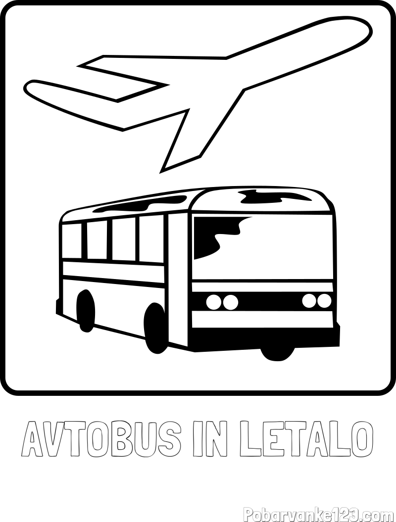 Pobarvanka imena AVTOBUS IN LETALO in avtobus in letalo