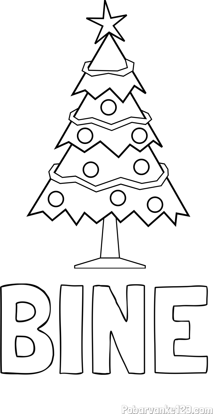 Pobarvanka imena BINE in pobarvanka božične smrečice